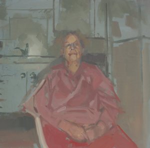 oil painting of elderly woman