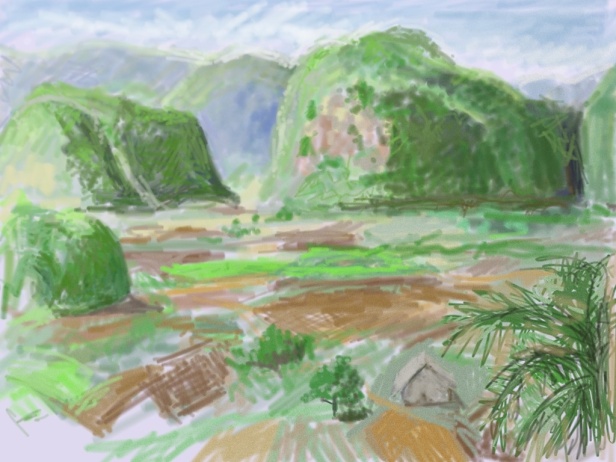 iPad Sketch of Vinales Valley